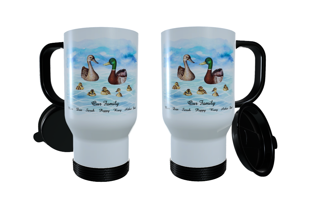 Duck Our Family Travel Mug, Family Duck Travel Mug, Travel Mug - Click Image to Close